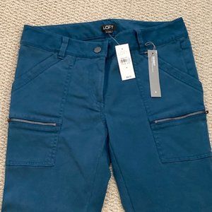 Loft NWT Skinny Teal Cargo Pants